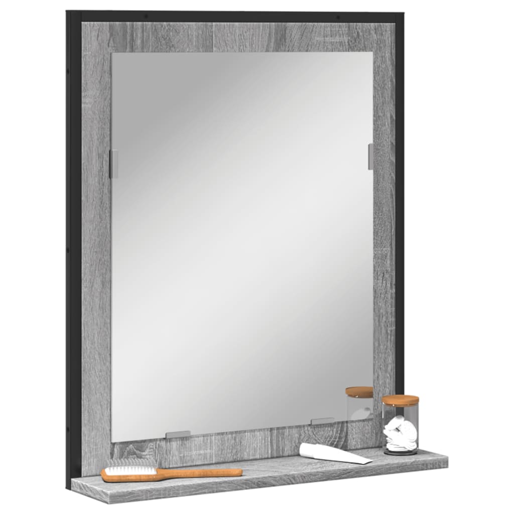Vidaxl badkamerspiegel met schap 50x12x60 cm hout grijs sonoma eiken