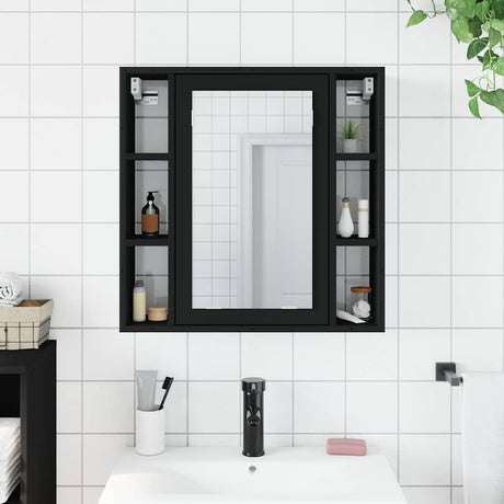 Vidaxl badkamerspiegelkast 60x16x60 cm bewerkt hout zwart