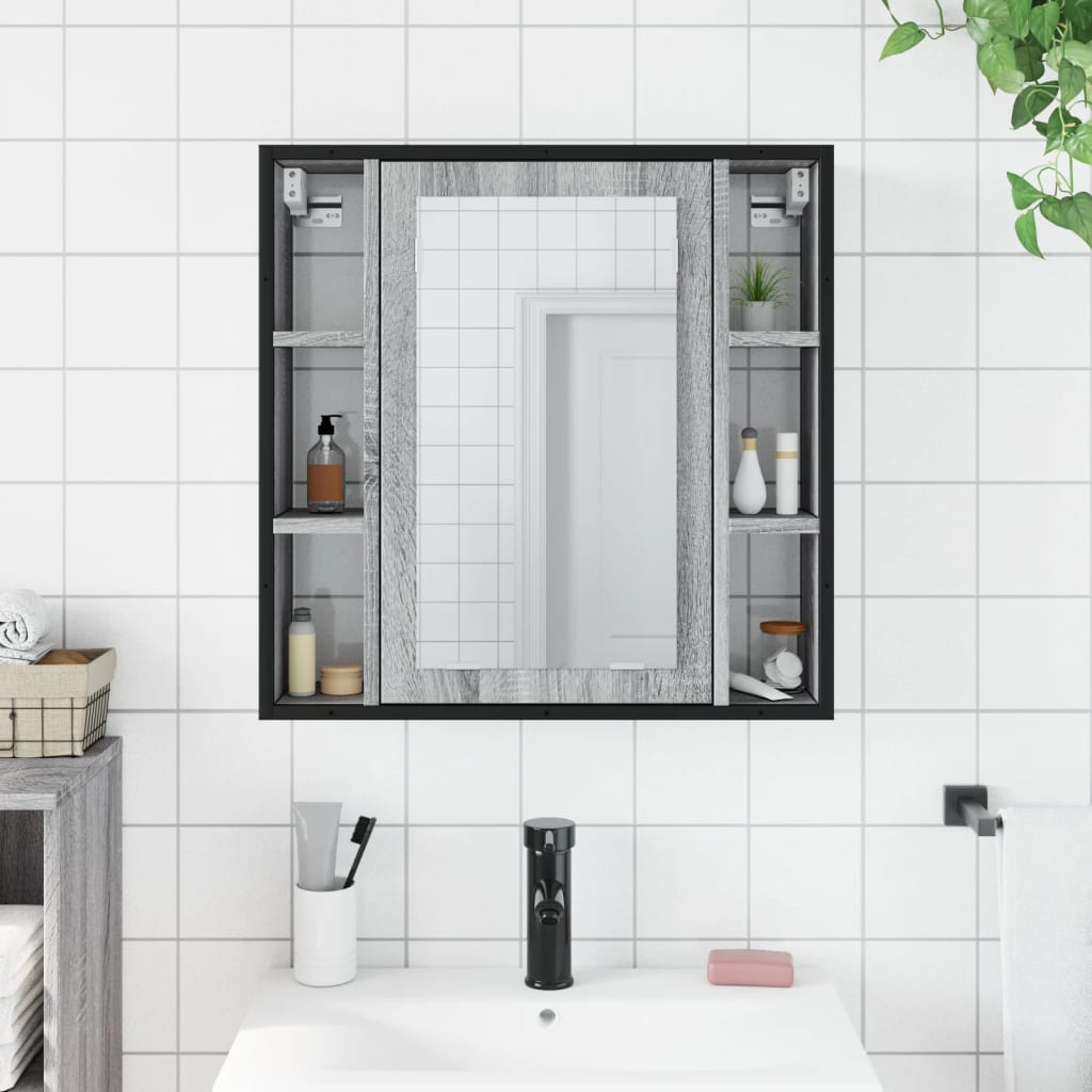 Vidaxl badkamerspiegelkast 60x16x60 cm bewerkt hout grijs sonoma eiken