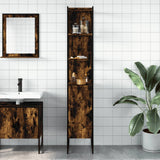 Vidaxl badkamerkast 33x33x185,5 cm bewerkt hout gerookt eikenkleurig