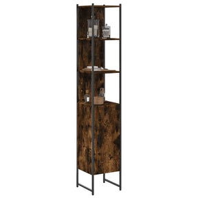 Vidaxl badkamerkast 33x33x185,5 cm bewerkt hout gerookt eikenkleurig