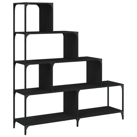 Vidaxl boekenkast 4-laags 139x33,5x149 cm bewerkt hout zwart