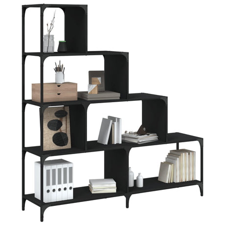 Vidaxl boekenkast 4-laags 139x33,5x149 cm bewerkt hout zwart