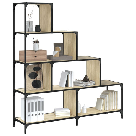 Vidaxl boekenkast 4-laags 139x33,5x149 cm bewerkt hout sonoma eiken