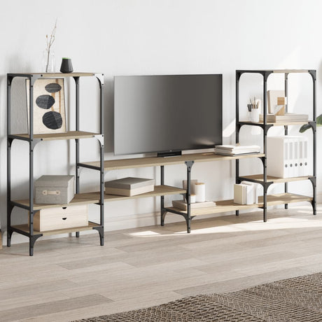 Vidaxl tv-meubel 206,5x28,5x95 cm bewerkt hout sonoma eikenkleurig