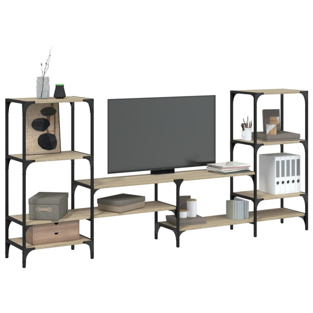Vidaxl tv-meubel 206,5x28,5x95 cm bewerkt hout sonoma eikenkleurig