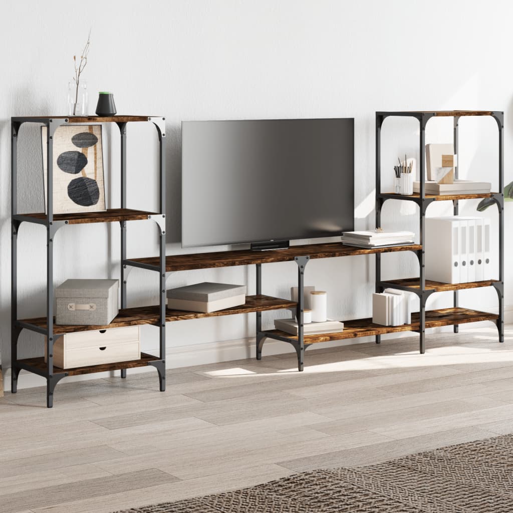 Vidaxl tv-meubel 206,5x28,5x95 cm bewerkt hout gerookt eikenkleurig