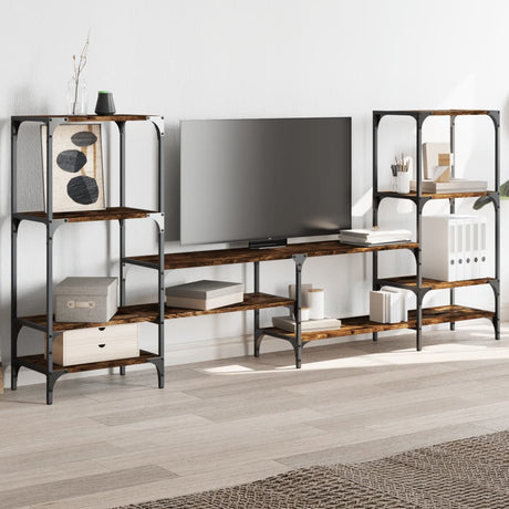 Vidaxl tv-meubel 206,5x28,5x95 cm bewerkt hout gerookt eikenkleurig
