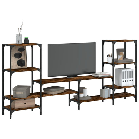Vidaxl tv-meubel 206,5x28,5x95 cm bewerkt hout gerookt eikenkleurig
