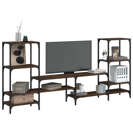 Vidaxl tv-meubel 206,5x28,5x95 cm bewerkt hout bruin eikenkleurig