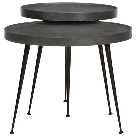 Vidaxl salontafel 2 stuks zwart bewerkt hout
