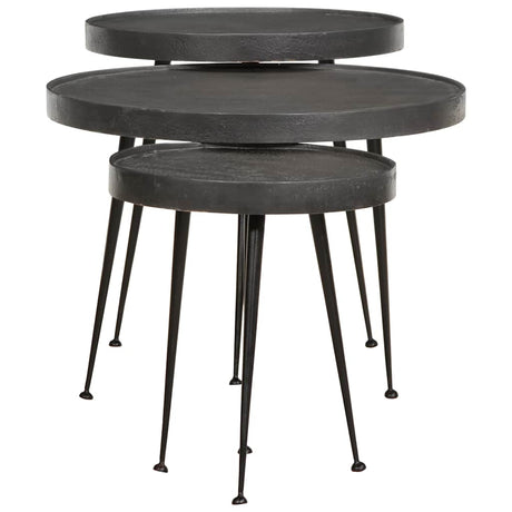 Vidaxl salontafel 3 stuks zwart bewerkt hout
