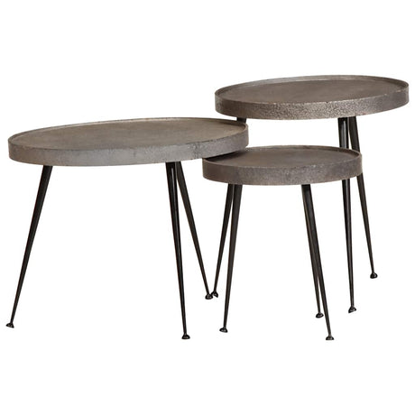 Vidaxl salontafel 3 stuks zilverkleurig bewerkt hout