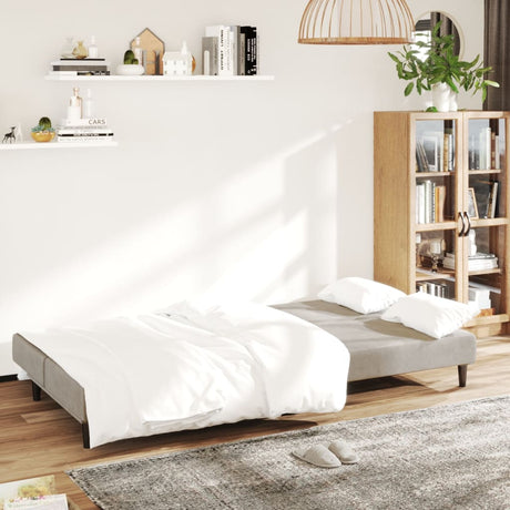 Vidaxl slaapbank 2-zits fluweel lichtgrijs