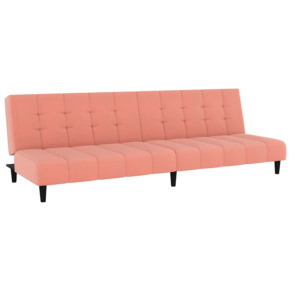 Vidaxl slaapbank 2-zits fluweel roze