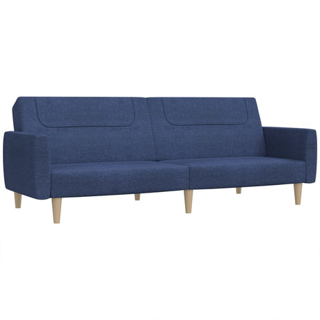 Vidaxl slaapbank 2-zits stof blauw