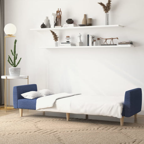 Vidaxl slaapbank 2-zits stof blauw