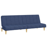 Vidaxl slaapbank 2-zits stof blauw