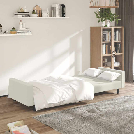 Vidaxl slaapbank 2-zits fluweel crèmekleurig