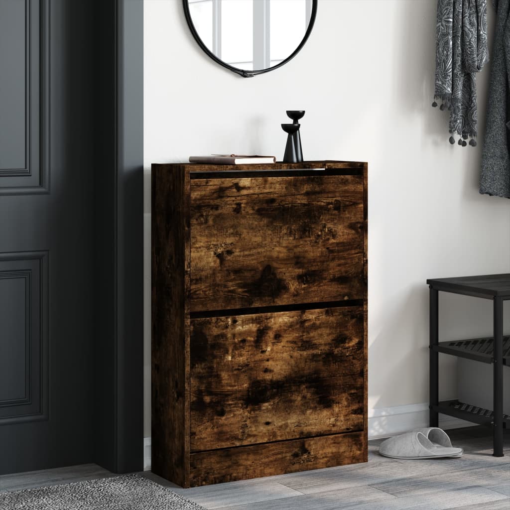Vidaxx Schuhschrank 60x21x87,5 cm verarbeitetes Holz, geräucherte Eiche
