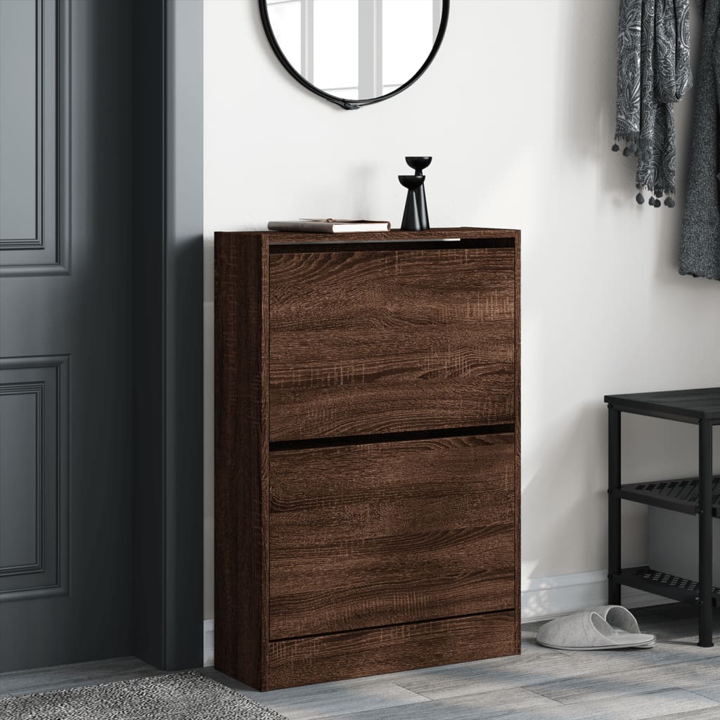 Vidaxx Schuhschrank 60x21x87,5 cm, fertige Holzfarbe, braune Eiche