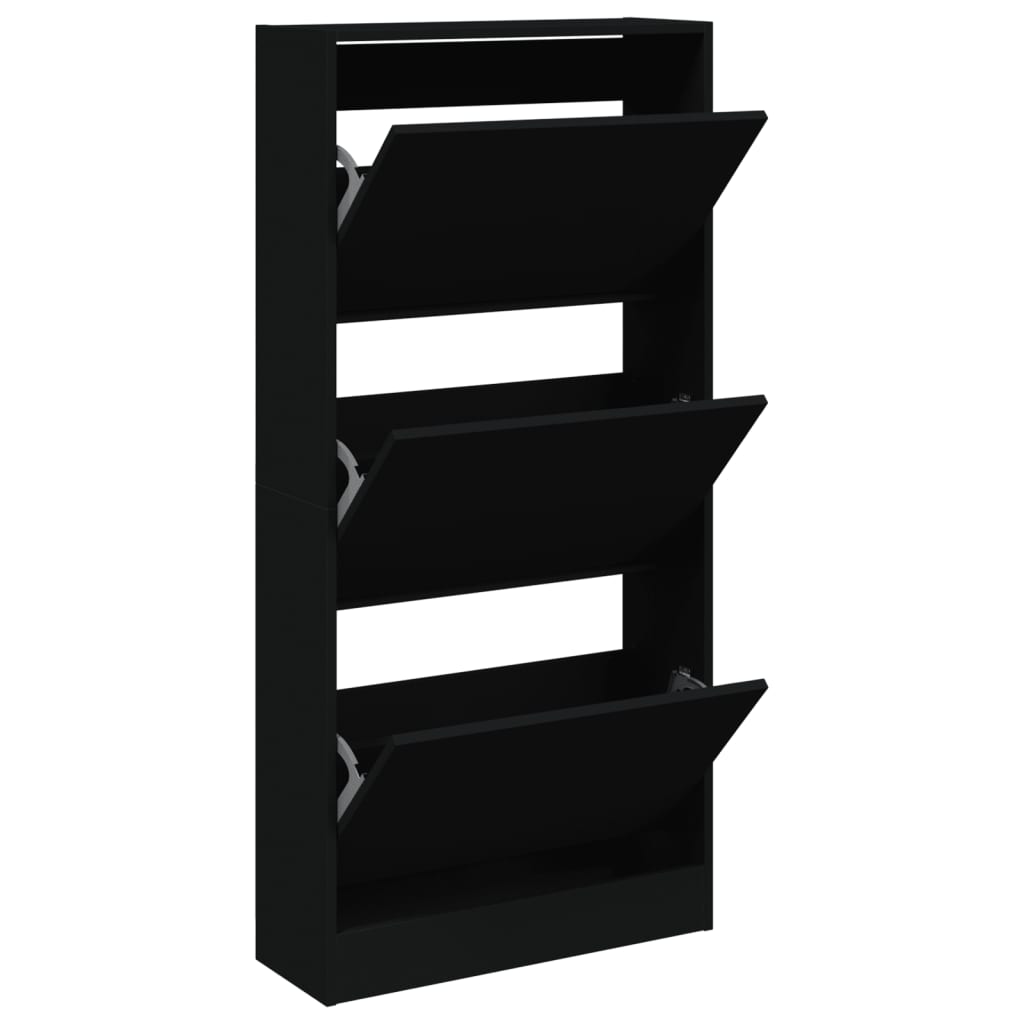 Vidaxx Schuhschrank 60x21x125,5 cm lackiertes Holz schwarz