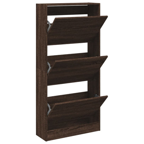 Vidaxx Schuhschrank 60x21x125,5 cm, fertige Holzfarbe, braune Eiche