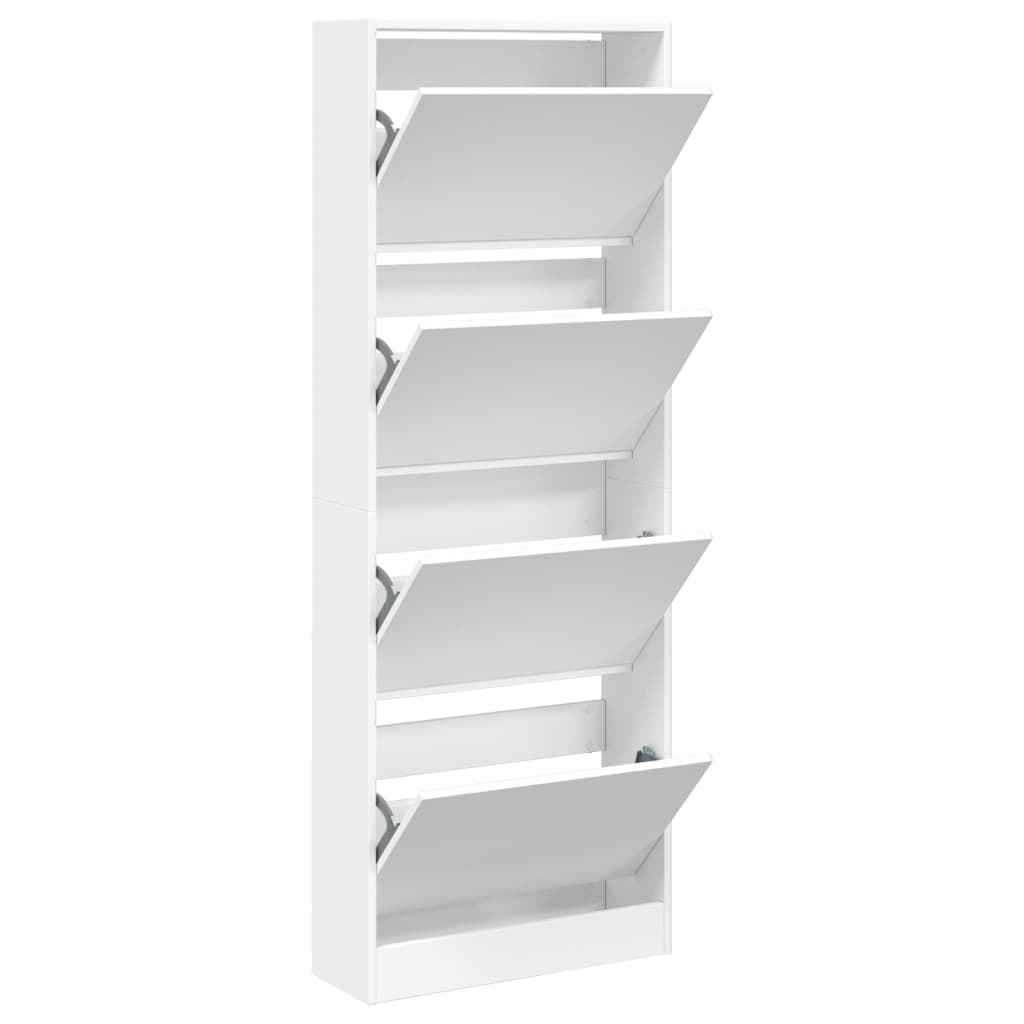 VidaXL Schuhschrank 60x21x163,5 cm Holzwerkstoff weiß