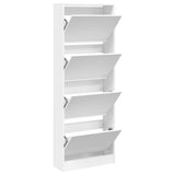 VidaXL Schuhschrank 60x21x163,5 cm Holzwerkstoff weiß