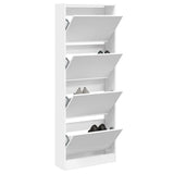 VidaXL Schuhschrank 60x21x163,5 cm Holzwerkstoff weiß