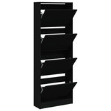 VidaXL Schuhschrank 60x21x163,5 cm lackiertes Holz schwarz