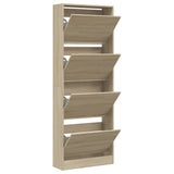 VidaXL Schuhschrank 60x21x163,5 cm Holzwerkstoff Sonoma-Eiche