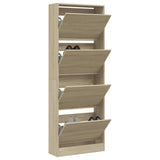 VidaXL Schuhschrank 60x21x163,5 cm Holzwerkstoff Sonoma-Eiche