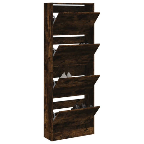 Vidaxx Schuhschrank 60x21x163,5 cm verarbeitetes Holz, geräucherte Eiche