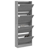 VidaXL Schuhschrank 60 x 21 x 163,5 cm, Holzwerkstoff, graue Sonoma-Eiche
