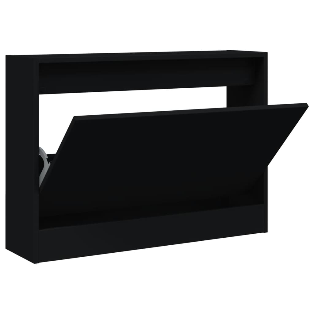 Vidaxx Schuhschrank 80x21x57 cm lackiertes Holz schwarz