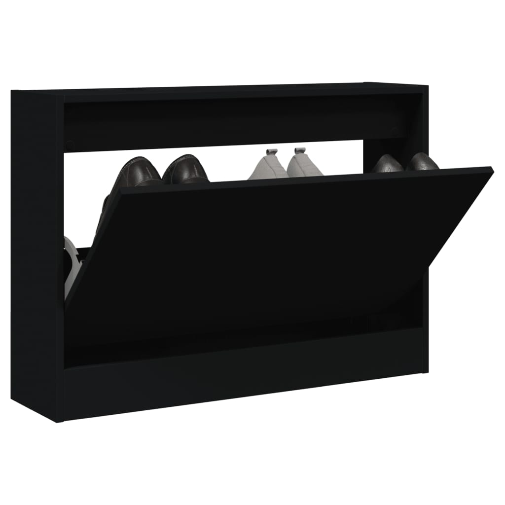 Vidaxx Schuhschrank 80x21x57 cm lackiertes Holz schwarz