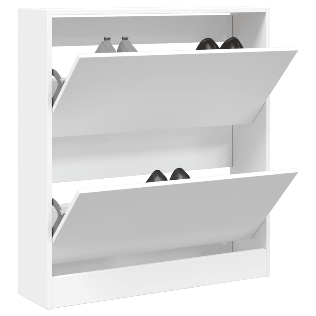 VidaXL Schuhschrank 80x21x87,5 cm Holzwerkstoff weiß