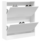 VidaXL Schuhschrank 80x21x87,5 cm Holzwerkstoff weiß