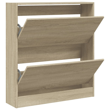 VidaXL Schuhschrank 80x21x87,5 cm Holzwerkstoff Sonoma-Eiche-farbig