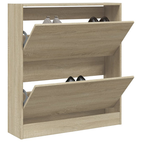 VidaXL Schuhschrank 80x21x87,5 cm Holzwerkstoff Sonoma-Eiche-farbig