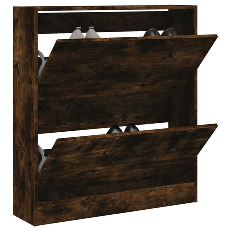 Vidaxx Schuhschrank 80x21x87,5 cm verarbeitetes Holz, geräucherte Eiche