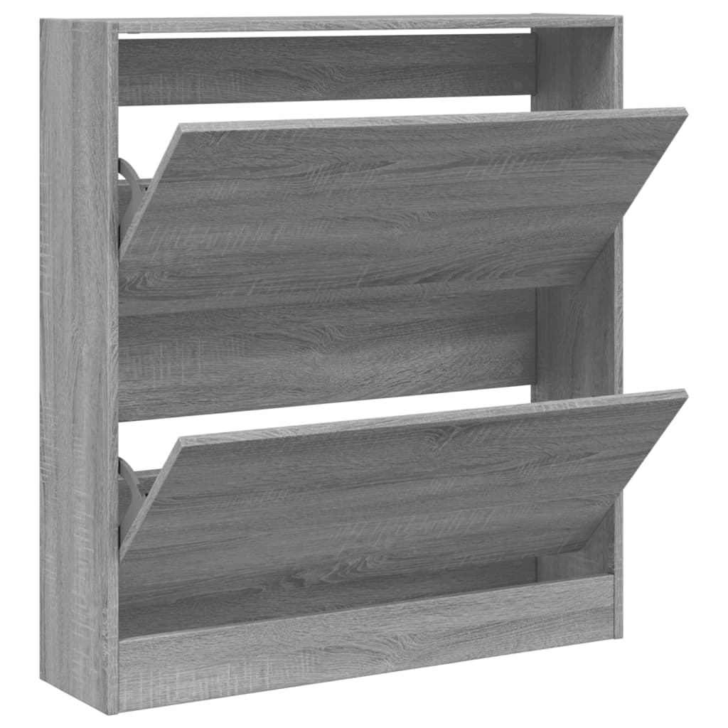 Vidaxx Schuhschrank 80x21x87,5 cm, Holzwerkstoff, Farbe Sonoma-Eiche grau