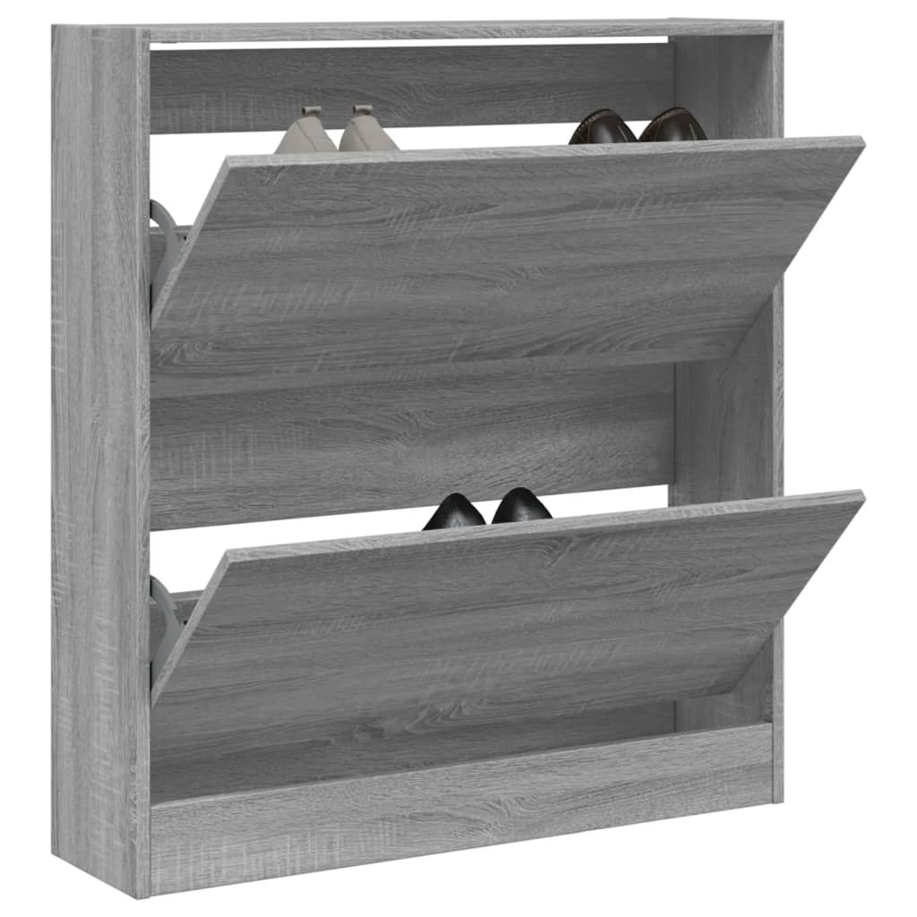 Vidaxx Schuhschrank 80x21x87,5 cm, Holzwerkstoff, Farbe Sonoma-Eiche grau