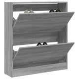 Vidaxx Schuhschrank 80x21x87,5 cm, Holzwerkstoff, Farbe Sonoma-Eiche grau