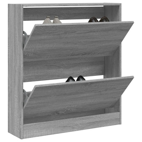 Vidaxx Schuhschrank 80x21x87,5 cm, Holzwerkstoff, Farbe Sonoma-Eiche grau