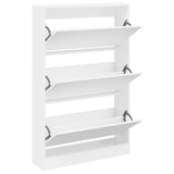 VidaXL Schuhschrank 80x21x125,5 cm Holzwerkstoff weiß