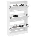 VidaXL Schuhschrank 80x21x125,5 cm Holzwerkstoff weiß