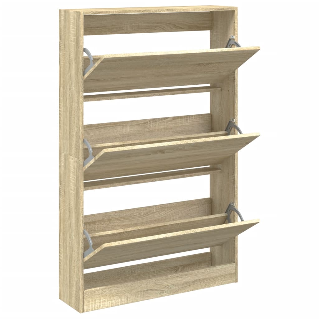 VidaXL Schuhschrank 80x21x125,5 cm Holzwerkstoff Sonoma-Eiche