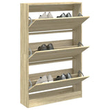 VidaXL Schuhschrank 80x21x125,5 cm Holzwerkstoff Sonoma-Eiche